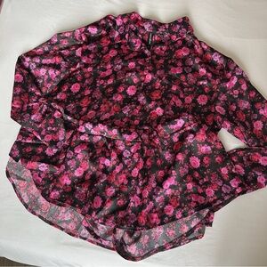 For Love & Lemons Lola Satin Sleep Shirt and Shorts Floral Pajama Set